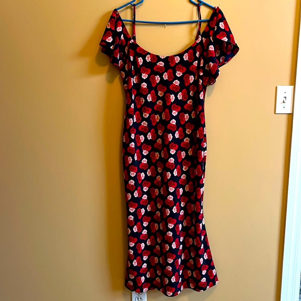 COPY - Karl Lagerfeld navy print dress, 38 inches from armpit to armpit